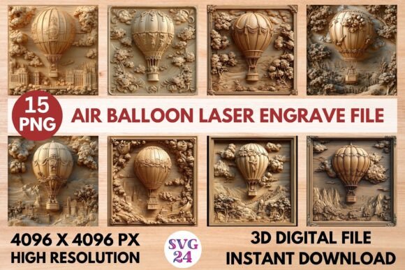 Air Balloon Laser Engrave File: Integrating Premium 3D PNG Assets into Your Production Workflow