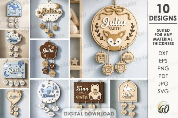 Baby Personalized Baby Stat Signs Bundle β A Creative Must-Have for Digital Designers and DIY Lovers