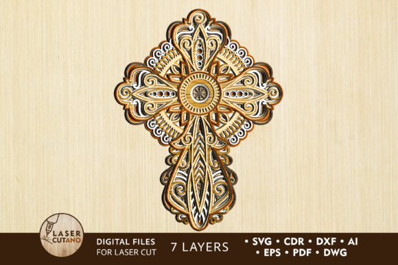CROSS Files for Cricut and Laser Cutting: A Multilayer Design Solution