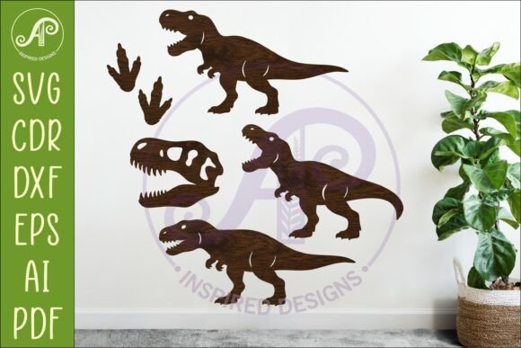 Dinosaur SVG Design for Laser Cutting 5: A Modern Twist on Prehistoric Creativity