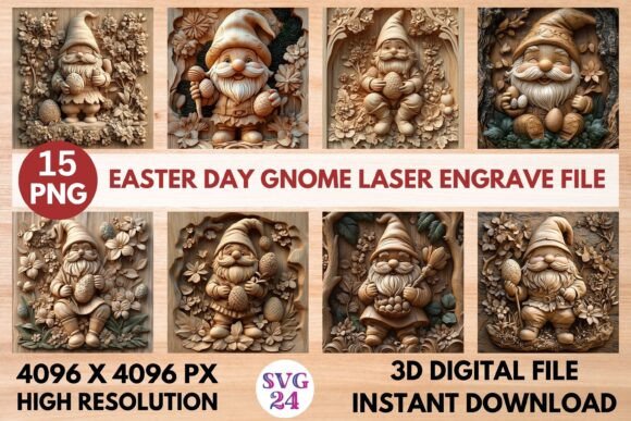 Easter Day Gnome Laser Engrave File: Elevating Seasonal Craftsmanship with Precision