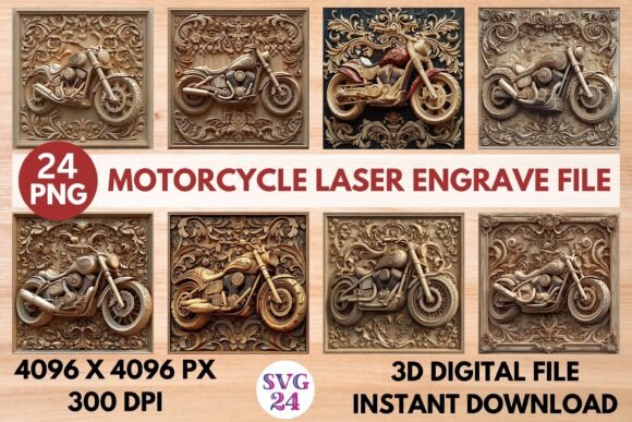 Motorcycle Laser Engrave File: A Creative Asset for Versatile Design Projects