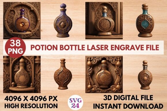 Potion Bottle Laser Engrave File