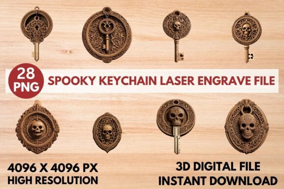 Spooky Keychain Laser Engrave File