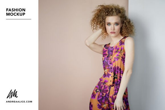 Woman in Jumpsuit Fashion Mockup